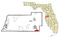 Location in Pasco County and the state of Florida