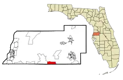 Location in Pasco County and the state of Florida