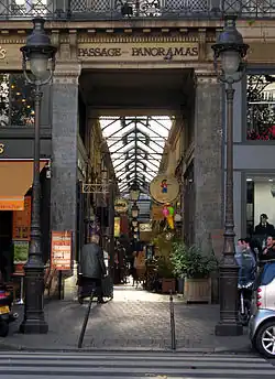 Passage des Panoramas, located in Paris, France. Opened in 1800.