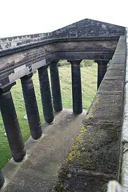 View of the interior of Penshaw Monument from the walkway