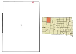 Location in Perkins County and the state of South Dakota