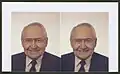 Two color photographs of L. Tom Perry from around 2000.