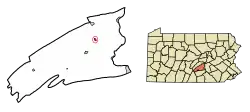 Location of Newport in Perry County, Pennsylvania.