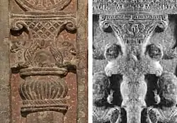 "Persian Achaemenian" style capitals appearing in ayagapatas, Mathura, 15-50 CE.[63][64][65]