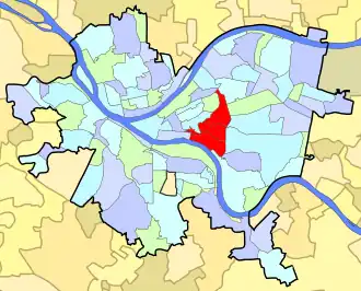 Location within the city of Pittsburgh
