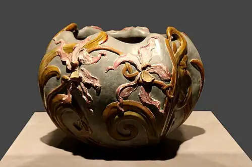 Orchidée ("Orchid") flower pot, glazed earthenware (1897)