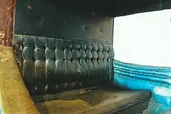 Inside the 1879 stagecoach.