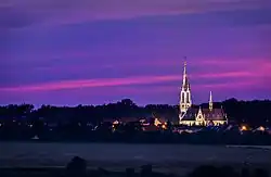 Panorama of Pieszyce with the church of St. Anthony