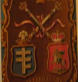 Pilawa coat of arms and the Prices Czartoryski coat of arms in Łańcut Castle