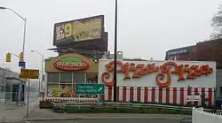 A Pizza Pizza restaurant on Danforth Avenue in Toronto