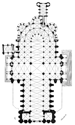 Chartres floorplan (1856) by Eugène Viollet-le-Duc (1814–1879)