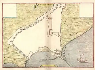Leonardo de Ferrari's plan of the Portuguese fortifications at Tangier, c. 1655