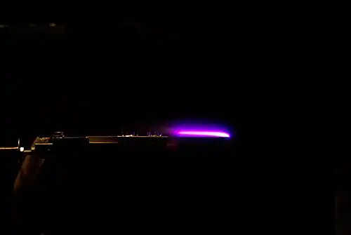 Photo of the glow discharge with a plasma actuator.MARHy/ICARE (viviana Lago)