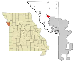 Location of Platte City, Missouri