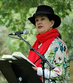 Plum Johnson at the Eden Mills Writers' Festival in 2015