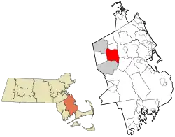 Location in Plymouth County in Massachusetts
