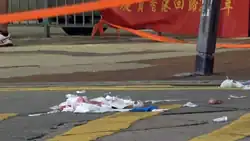 Blood on the ground at the attack site
