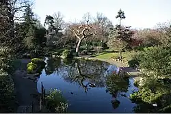 Pond in sunken garden.