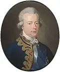 Portrait of William V, the stadtholder of Netherlands at war and peace