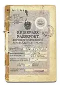 "Serie A" Austrian passport, issued to Carl Szokoll in 1948