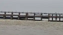 Prakasam barrage counterweight being repaired