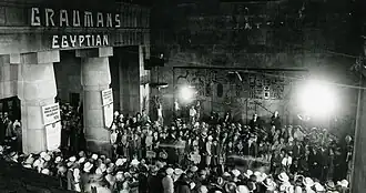 Crowd at 1926 premiere of "The Black Pirate" at Grauman's Egyptian Theatre