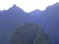 View of the summit of Putucusi from Machu Picchu