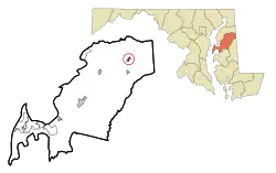 Location of Sudlersville, Maryland