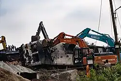Clearing operations at the crash site