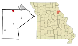 Location of Rensselaer, Missouri