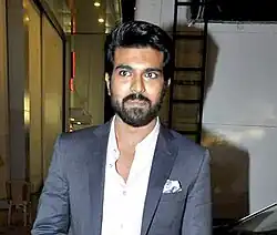 Ram Charan promoting his film Zanjeer in 2013.