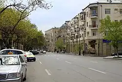 By the Jazz Center of Baku, intersection of 28 May Street in the distance