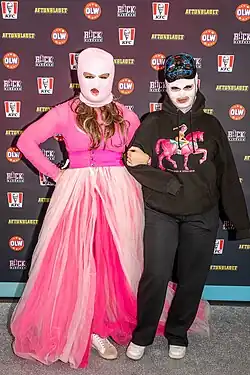 Gozzi (left) and Fröken Snusk in 2024, dressed up as each other