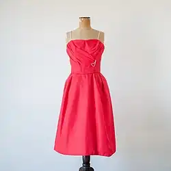 Red chiffon dress by Emma Domb