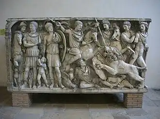 View of the whole sarcophagus.