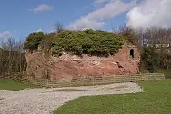 Remains of Holt Castle inner courtyard