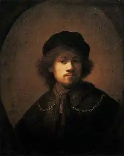 c. 1630 (Walker Art Gallery, Liverpool) The Liverpool Self-Portrait is transitional between a study of expression, a tronie, and a conventional head-and-shoulders 'portrait of the artist'.