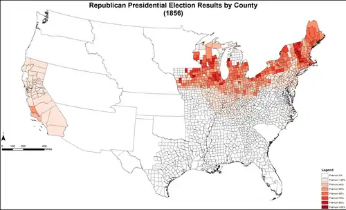 Map of Republican presidential election results by county