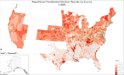 Map of Republican presidential election results by county