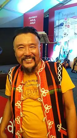 Closeup of Rewben Mashangva at Bangalore Literature Festival, 2016