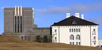 National Theater (Þjóðleikhúsið) from Guðjón Samúelsson and the old Building of the National Library in Reykjavík
