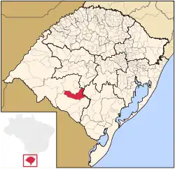 Location in Rio Grande do Sul state