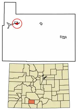 Location of the Gerrard CDP in {{Rio Grande County, Colorado.}}