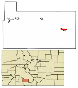 Location of the City of Monte Vista in Rio Grande County, Colorado