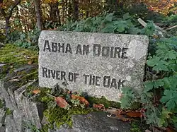 Sign with an alternate Irish name, Abha an Doire