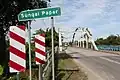 Signboard of the river name on the Salleh Sulong Bridge (replaced with new structure, estimated to be completed in 2020).