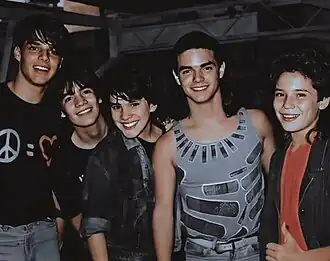 Menudo in 1989 From left to right; Ricky Martin, Ruben Gómez, Robert Avellanet, Sergio Blass and Angelo García.