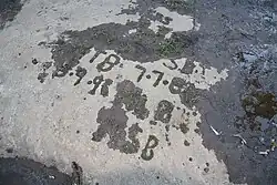 Rock-cut graffiti at Bargo River Crossing Place