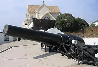 The 100-ton gun at Napier if Magdala Battery