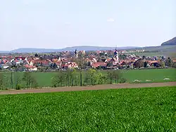 General view of Rödelsee. Schwanberg in the background.